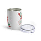 Season's Greetings Christmas Bow And Holly Retro Mid Century Christmas Print Stainless Steel Tumbler 10oz