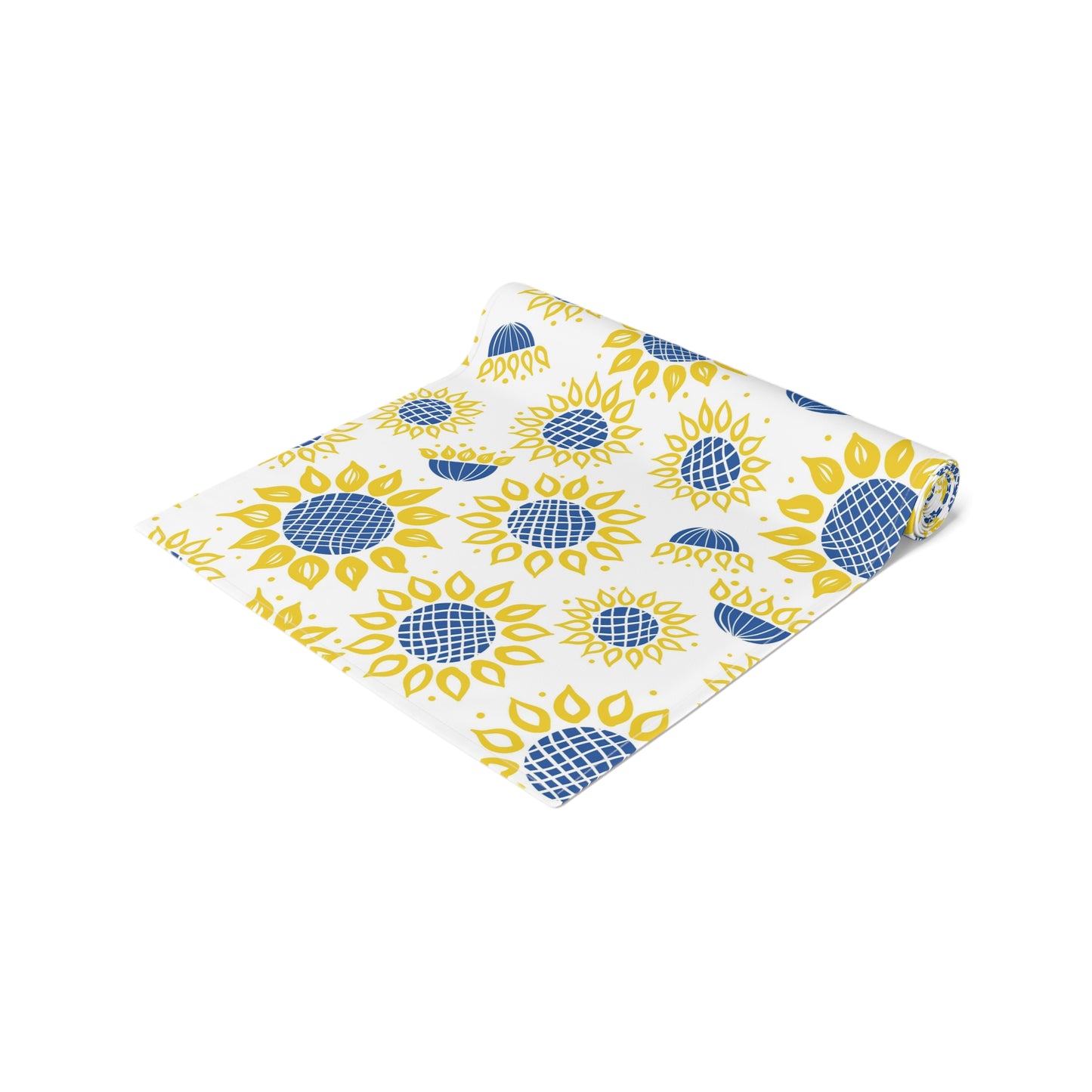 Ukrainian Sunflowers Spring Print Cotton Poly Table Runner