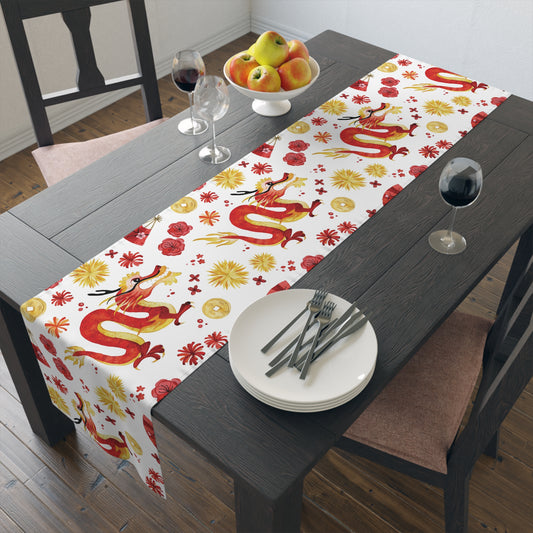 Lunar New Year Of The Dragon Spring Festival Holiday Table Runner - Cotton Or Polyester