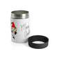 Merry Christmas Dalmation Puppy In Santa Hat Retro Christmas Print Stainless Steel Can Holder