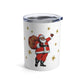 Santa Gold Stars Retro Christmas Print Stainless Steel Tumbler 10oz