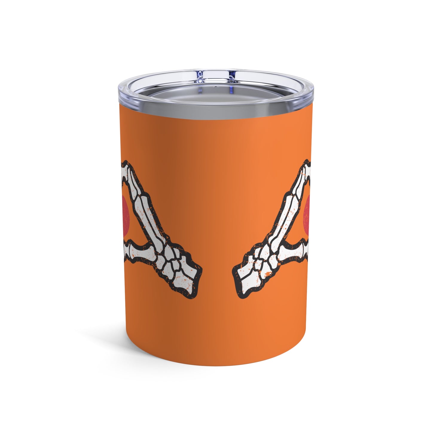 Skeleton Heart Hands Halloween Orange Stainless Steel Tumbler 10oz