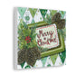 Merry Christmas Pinecones Retro Christmas Canvas Gallery Wrap