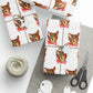 Reindeer Gold Stars Mid Century Retro Christmas Print Holiday Gift Wrap Paper - Glossy Or Matte