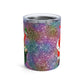 Santa With His Sack Of Presents Glitter Background Retro Christmas Print Stainless Steel Tumbler 10oz