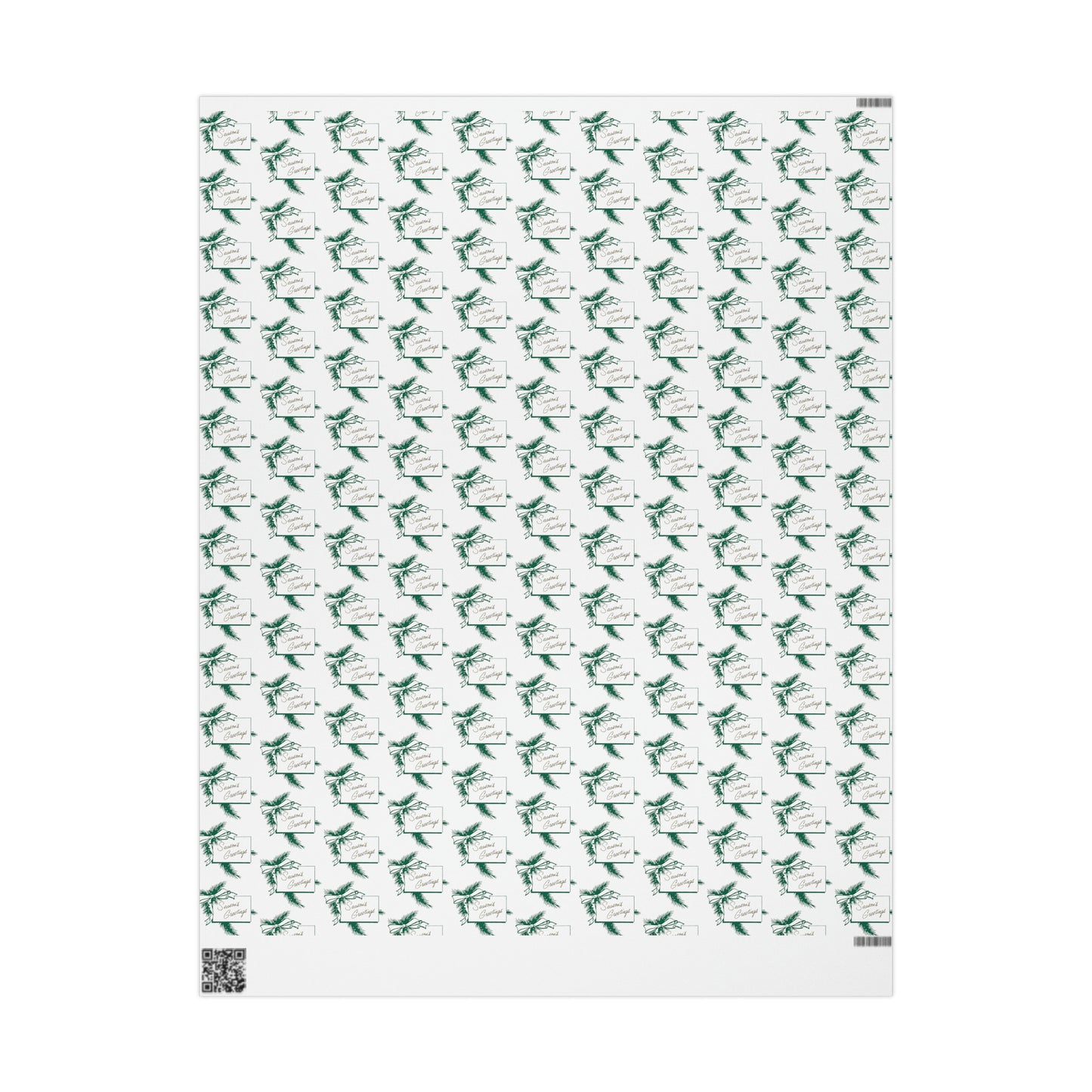 Season's Greetings Pine Mid Century Retro Christmas Print Holiday Gift Wrap Paper - Glossy Or Matte