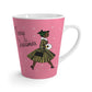 Merry Christmas Lady Pink Mid Century Retro Christmas Print Latte Coffee Mug