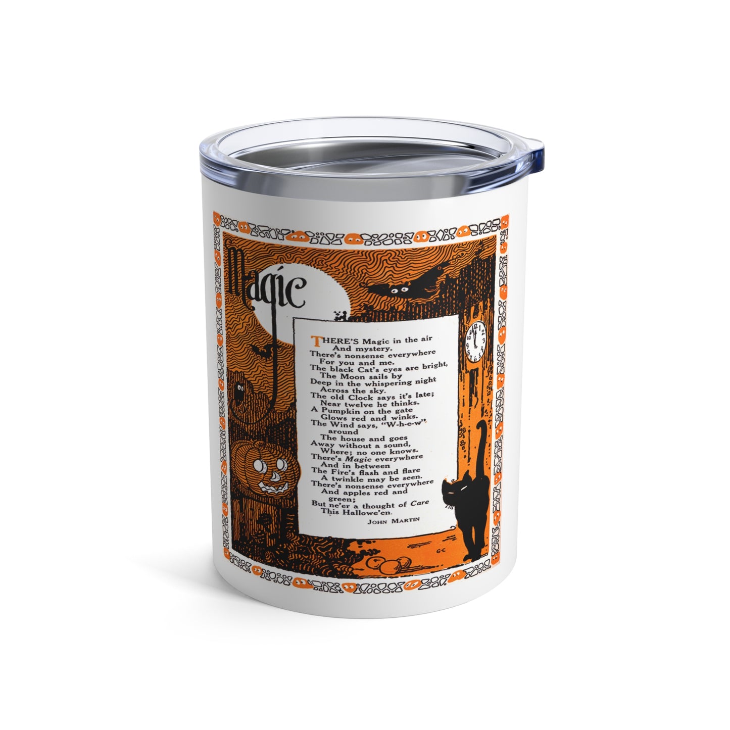 Magic Poem Retro Halloween Print Stainless Steel Tumbler 10oz