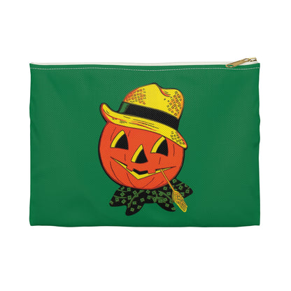 Halloween Scarecrow With Wheat Retro Halloween Print Polyester Accessory Pouch Travel Bag