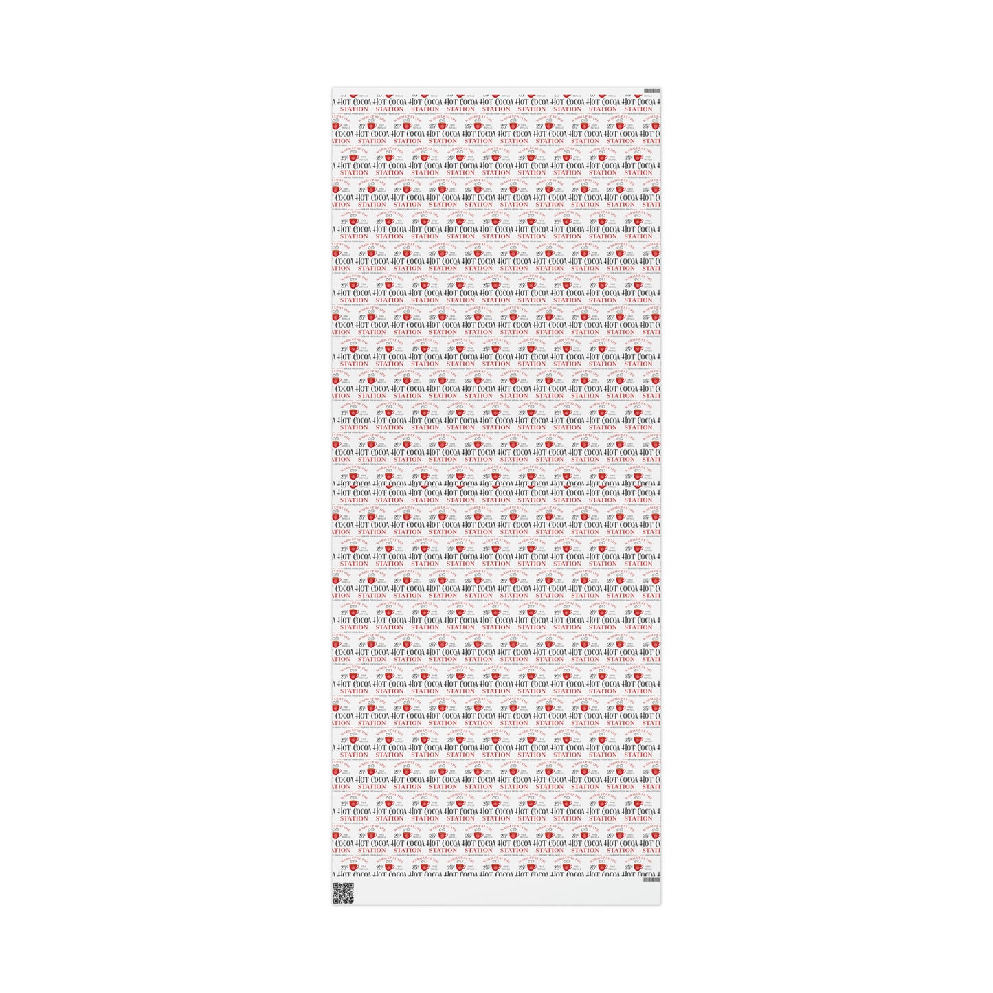 Warm Up At The Hot Cocoa Station Christmas Print Holiday Gift Wrap Paper - Glossy Or Matte