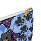 Witchy Kitties Blue Halloween Print Polyester Accessory Pouch Travel Bag