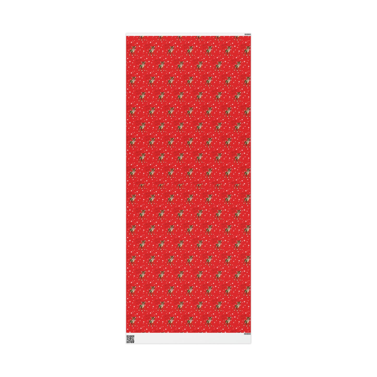 Christmas Wishes Reindeer With Candy Cane Red Mid Century Retro Christmas Print Holiday Gift Wrap Paper - Glossy Or Matte