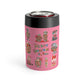 Merry Christmas To You Candy Pink Mid Century Retro Christmas Print Stainless Steel Can Holder