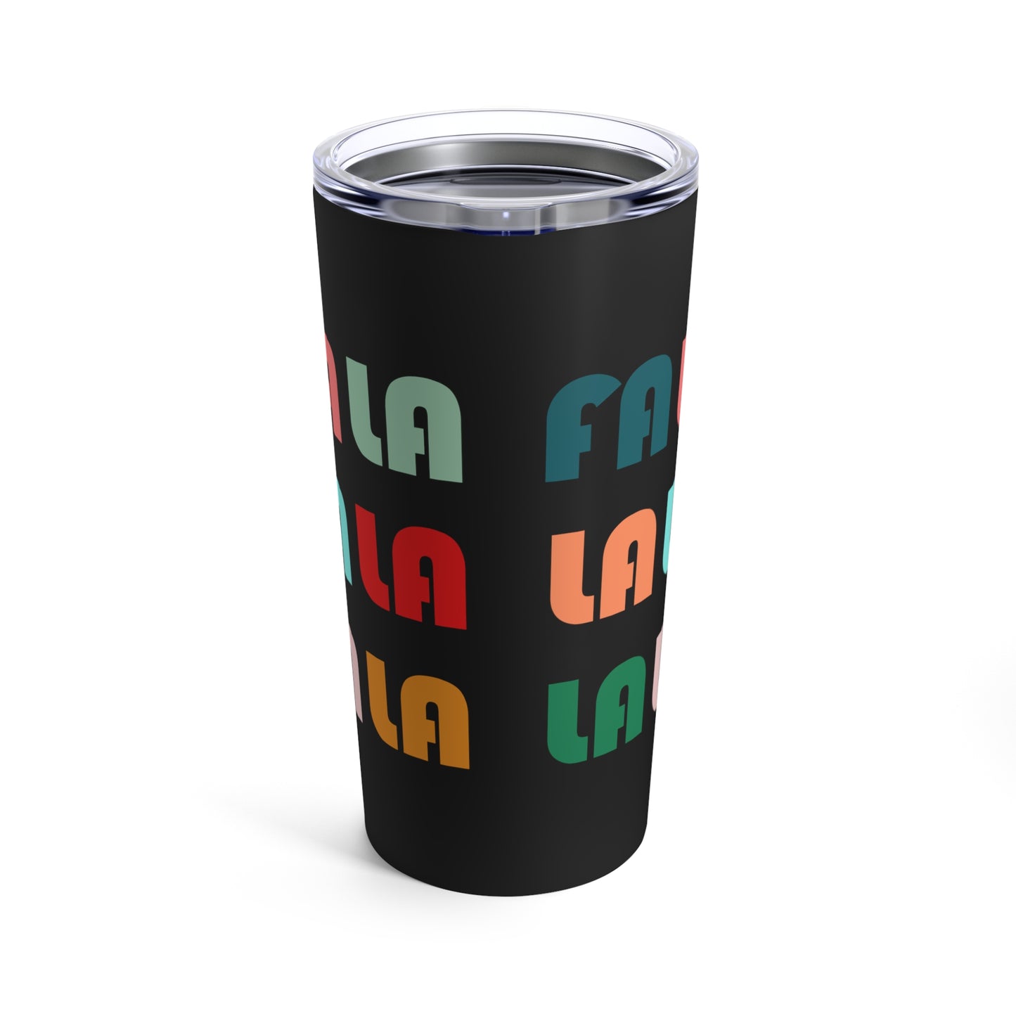 Fa La La La Black Retro Style Christmas Print Stainless Steel Tumbler 20oz