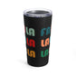 Fa La La La Black Retro Style Christmas Print Stainless Steel Tumbler 20oz