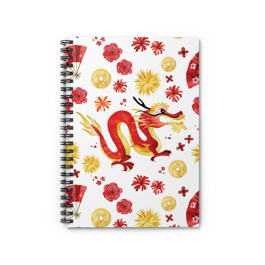 Year of the Dragon Lunar New Year Spiral Notebook - Watercolor Print - 118 Ruled Pages