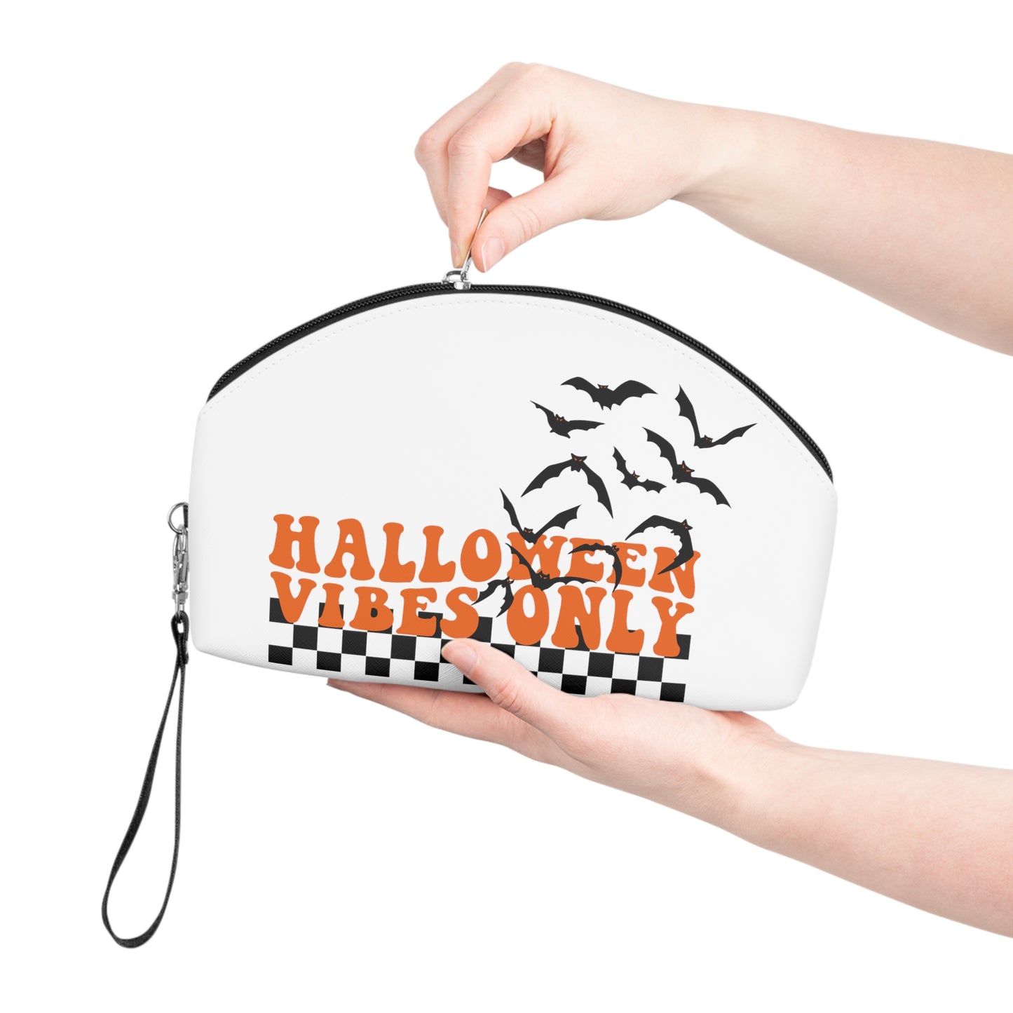 Halloween Vibes Bats Retro Style Halloween Cosmetic Makeup Travel Bag