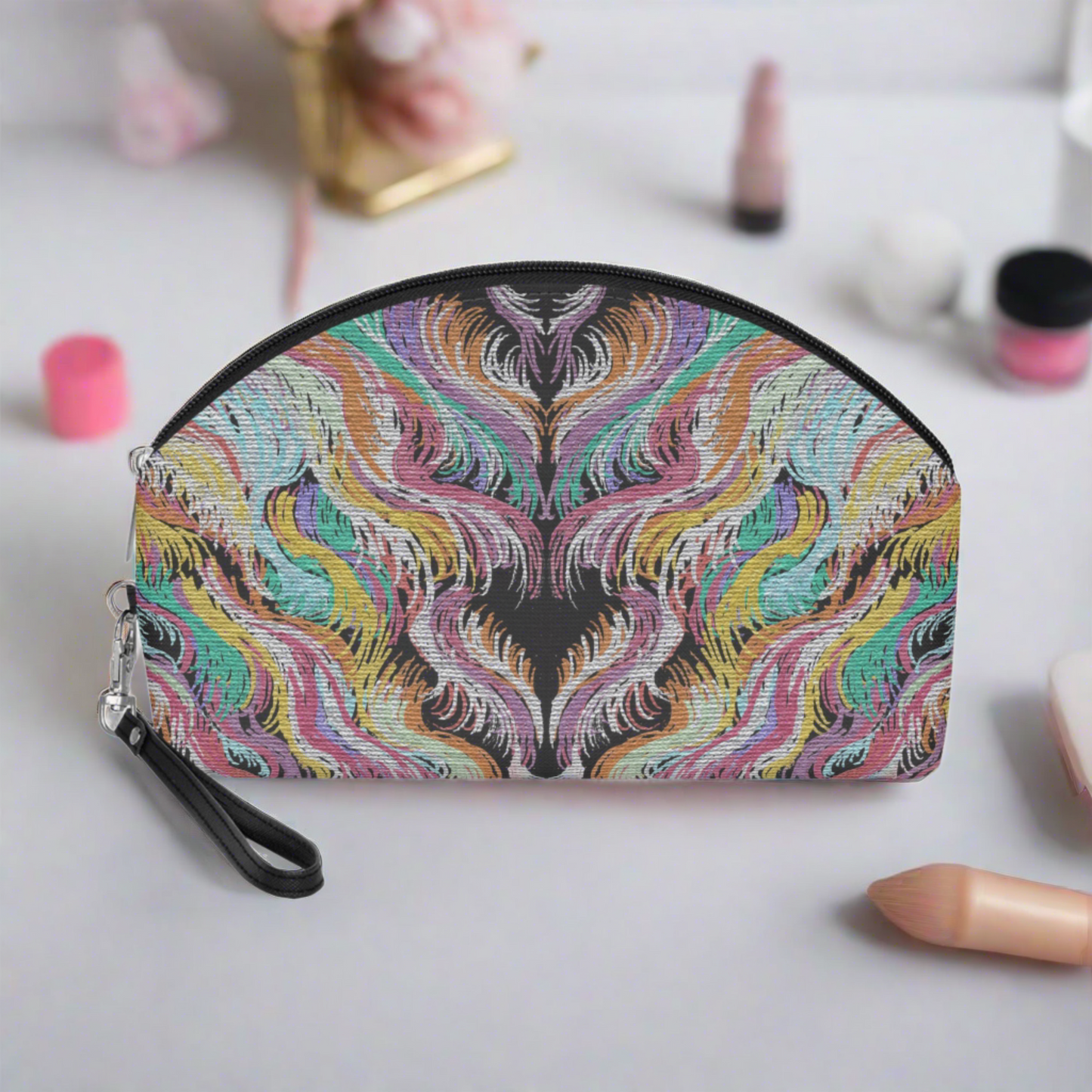 Goddess Vibes Caden Caraco Art Print Cosmetic Travel Makeup Bag Wristlet