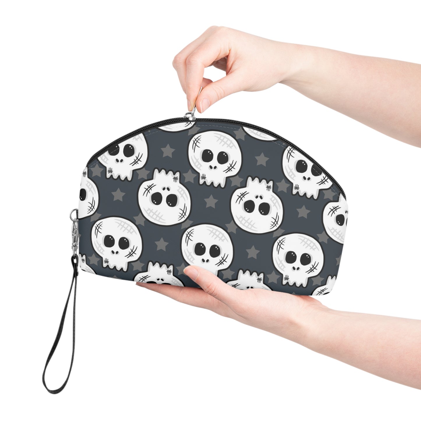 Skulls And Stars Halloween Travel Cosmetic Print Makeup Bag