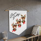 Season's Greetings Reindeer Mid Century Retro Christmas Print Wall Hanging Banner Flag