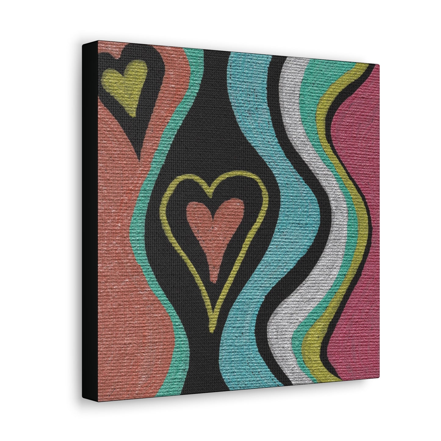 Love Finds a Way Caden Caraco Metallic Paint Pen Art on Black Canvas - Multiple Sizes