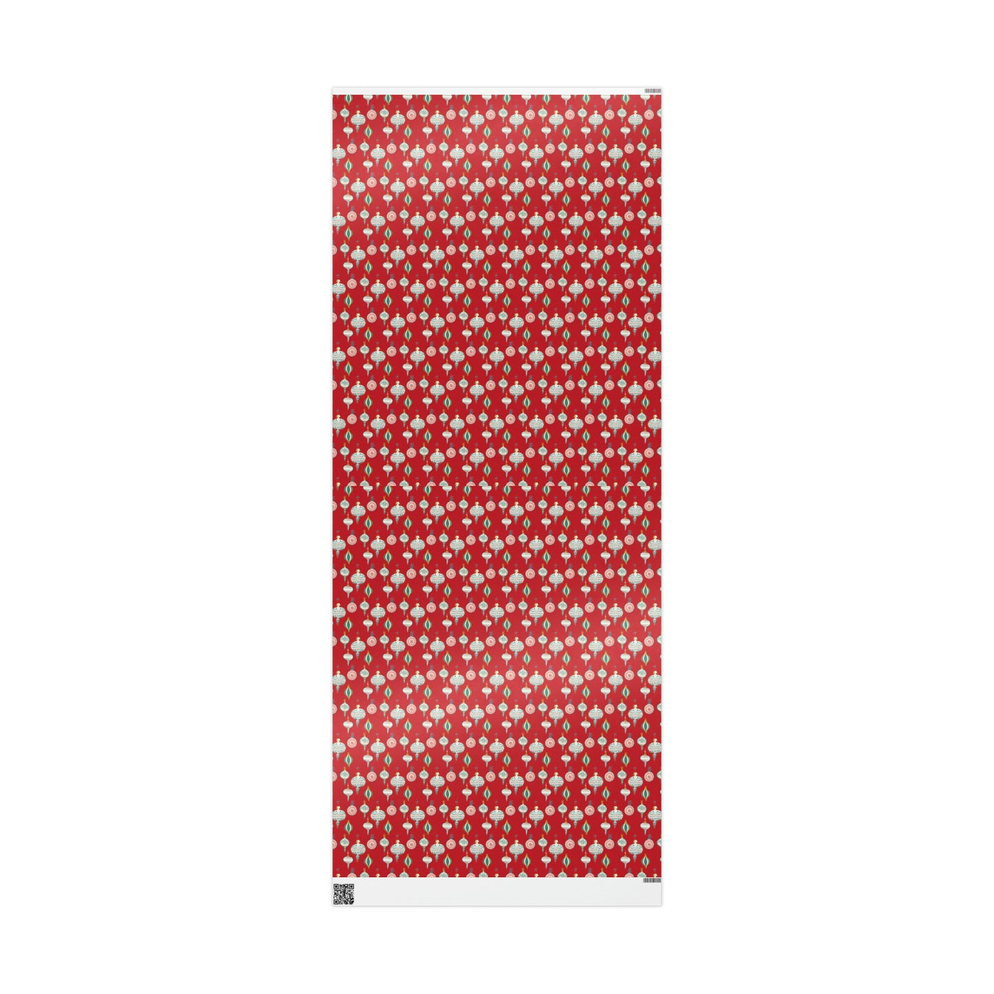 Greetings Christmas Ornaments Red Retro Christmas Style Gift Wrap Paper - Glossy Or Matte