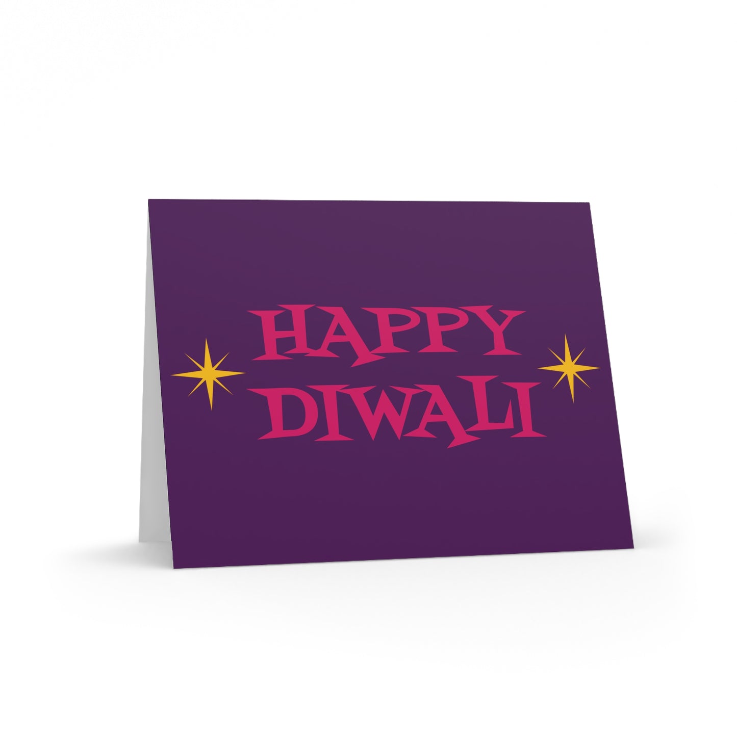 Happy Diwali Starburst Atomic Mid Century Retro Style Holiday Matte Greeting Cards (8, 16, and 24 pcs)