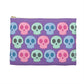 Pastel Skulls Purple Halloween Print Polyester Accessory Pouch Travel Bag