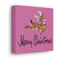 Merry Christmas Reindeer Mid Century Retro Christmas Canvas Gallery Wrap