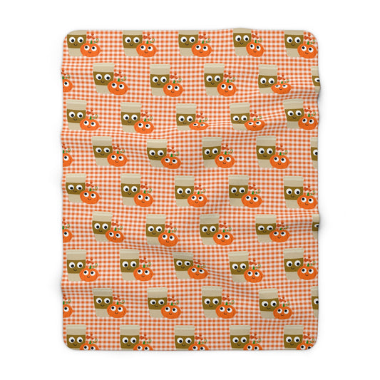 Pumpkin Spice Love Fall Autumn Sherpa Fleece Blanket