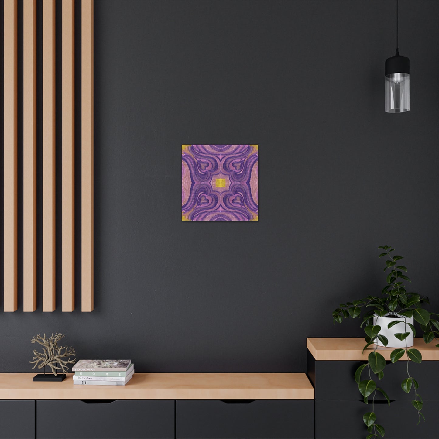 Purple Love Frequency Mosaic Caden Caraco Canvas Gallery Wrap