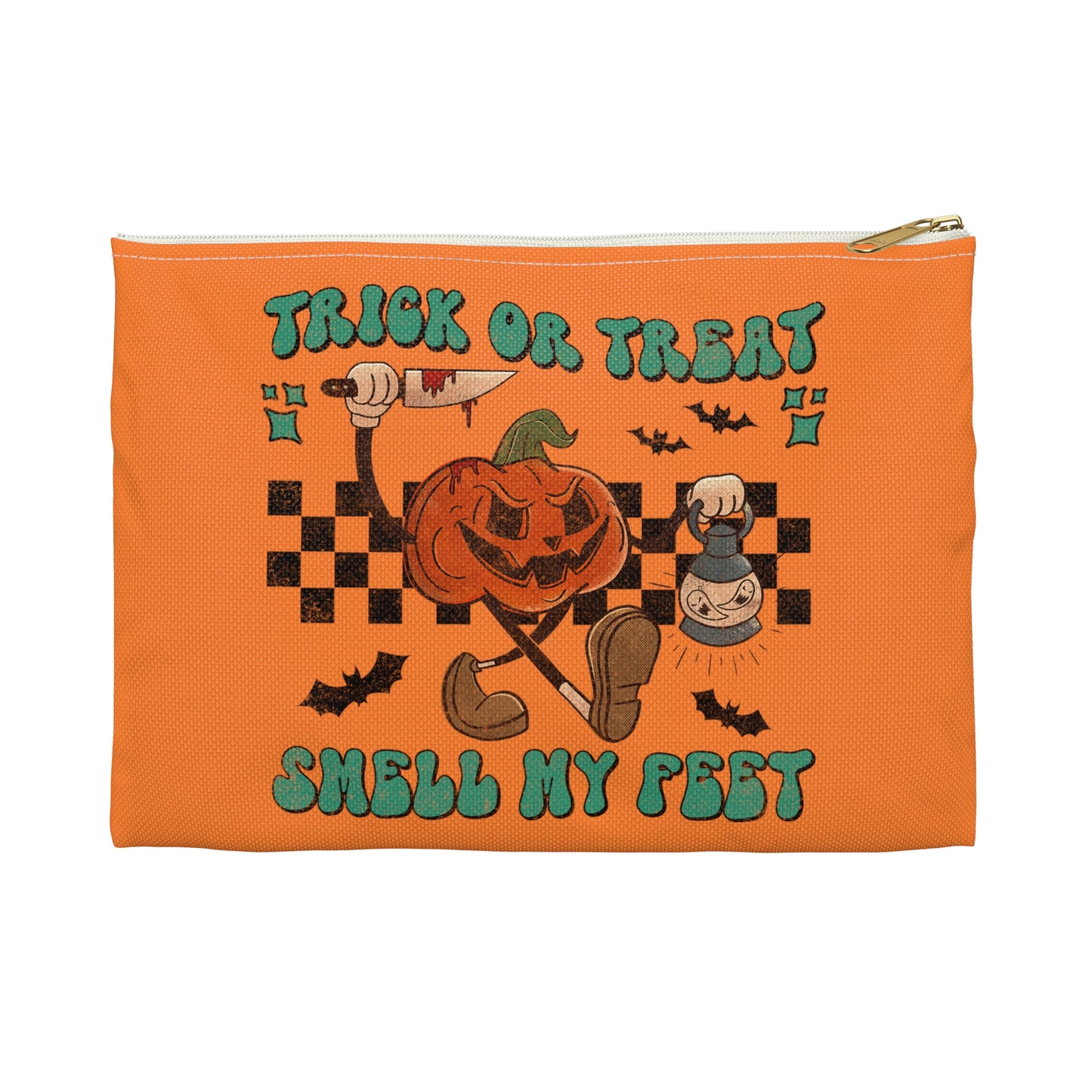 Trick Or Treat Smell My Feet Halloween Print Polyester Accessory Pouch Travel Bag