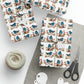 Spring Bluebirds Retro Print Holiday Gift Wrap Paper - Glossy Or Matte