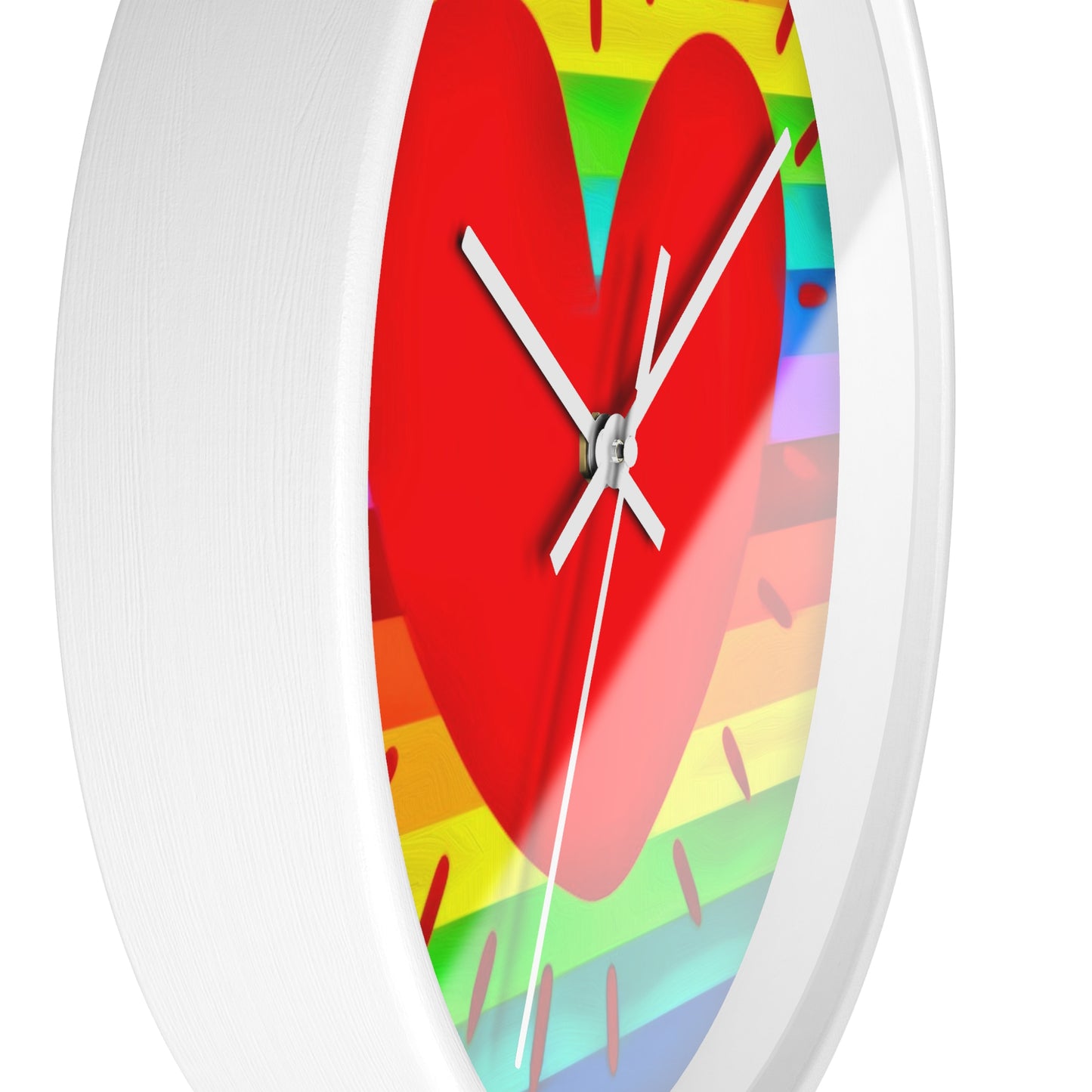 Rainbow Love White Wall Clock