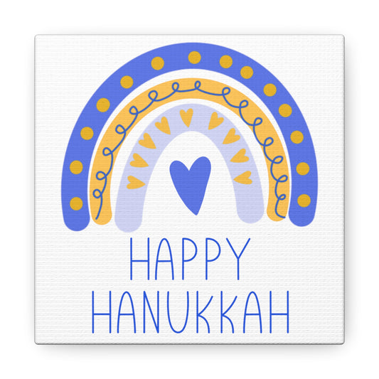 Happy Hanukkah Boho Rainbow Canvas Gallery Wrap