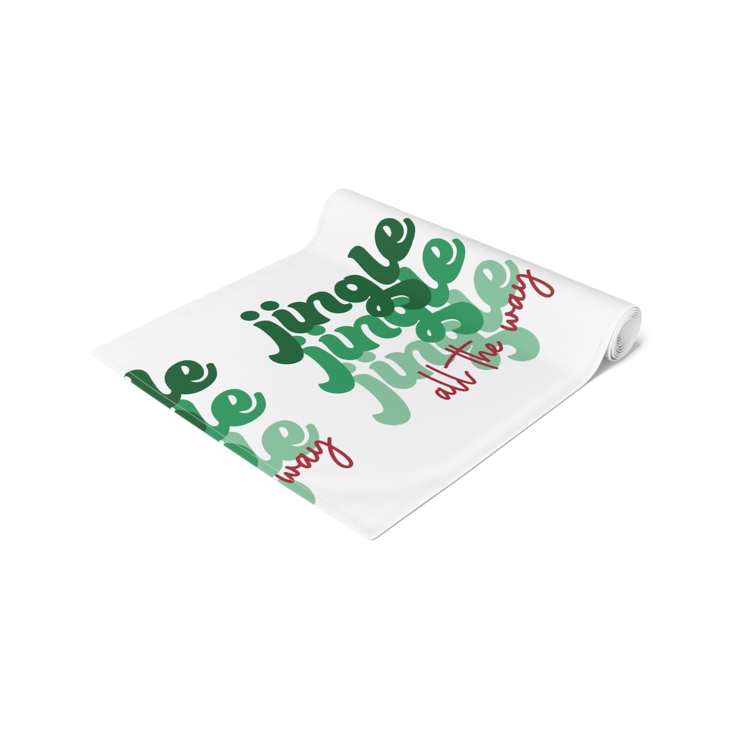 Jingle Jingle Jingle All The Way Retro Style Christmas Print Home Decor Cotton Poly Table Runner