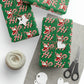 Hi Santa On Candy Cane Retro Christmas Print Holiday Gift Wrap Paper - Glossy Or Matte