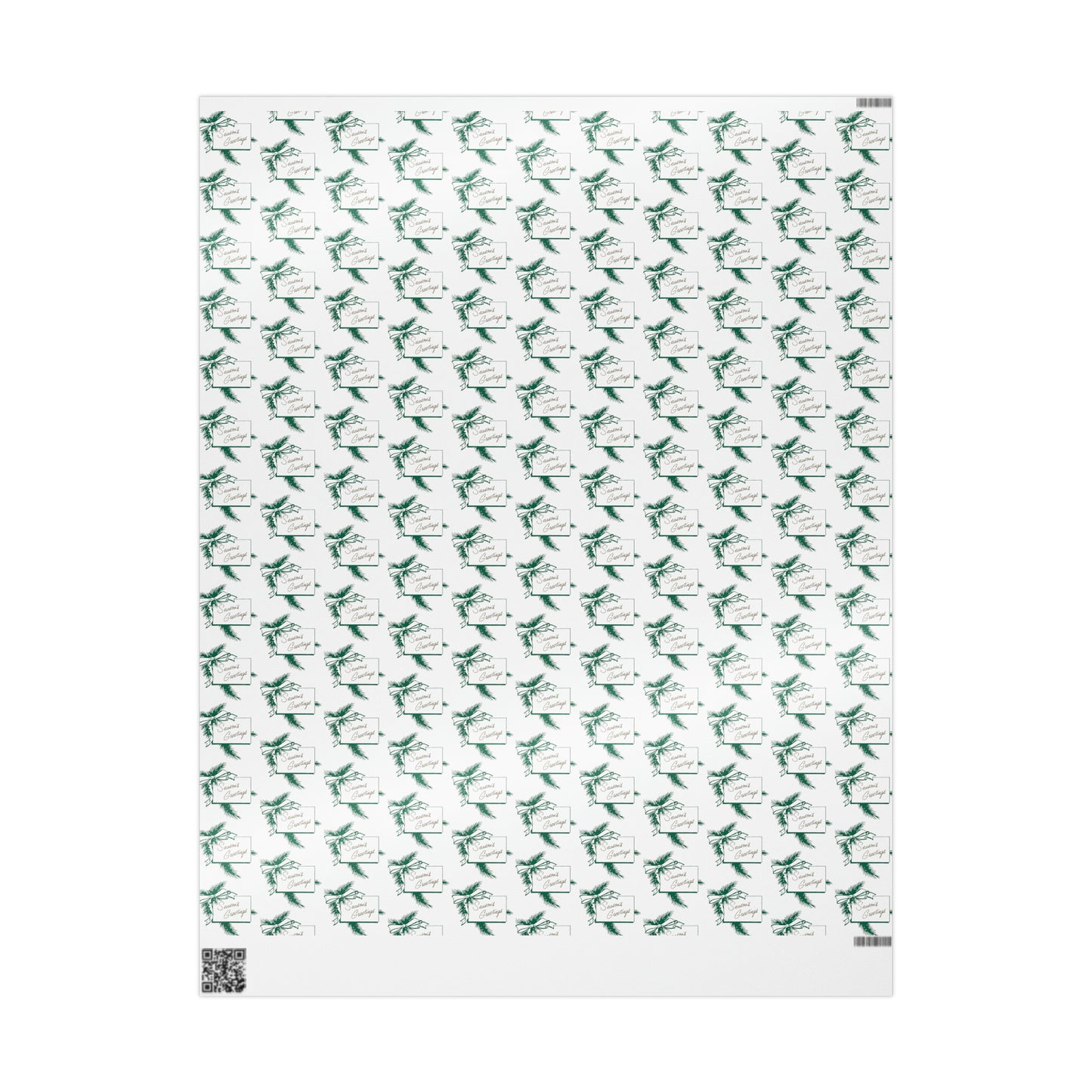 Season's Greetings Pine Mid Century Retro Christmas Print Holiday Gift Wrap Paper - Glossy Or Matte