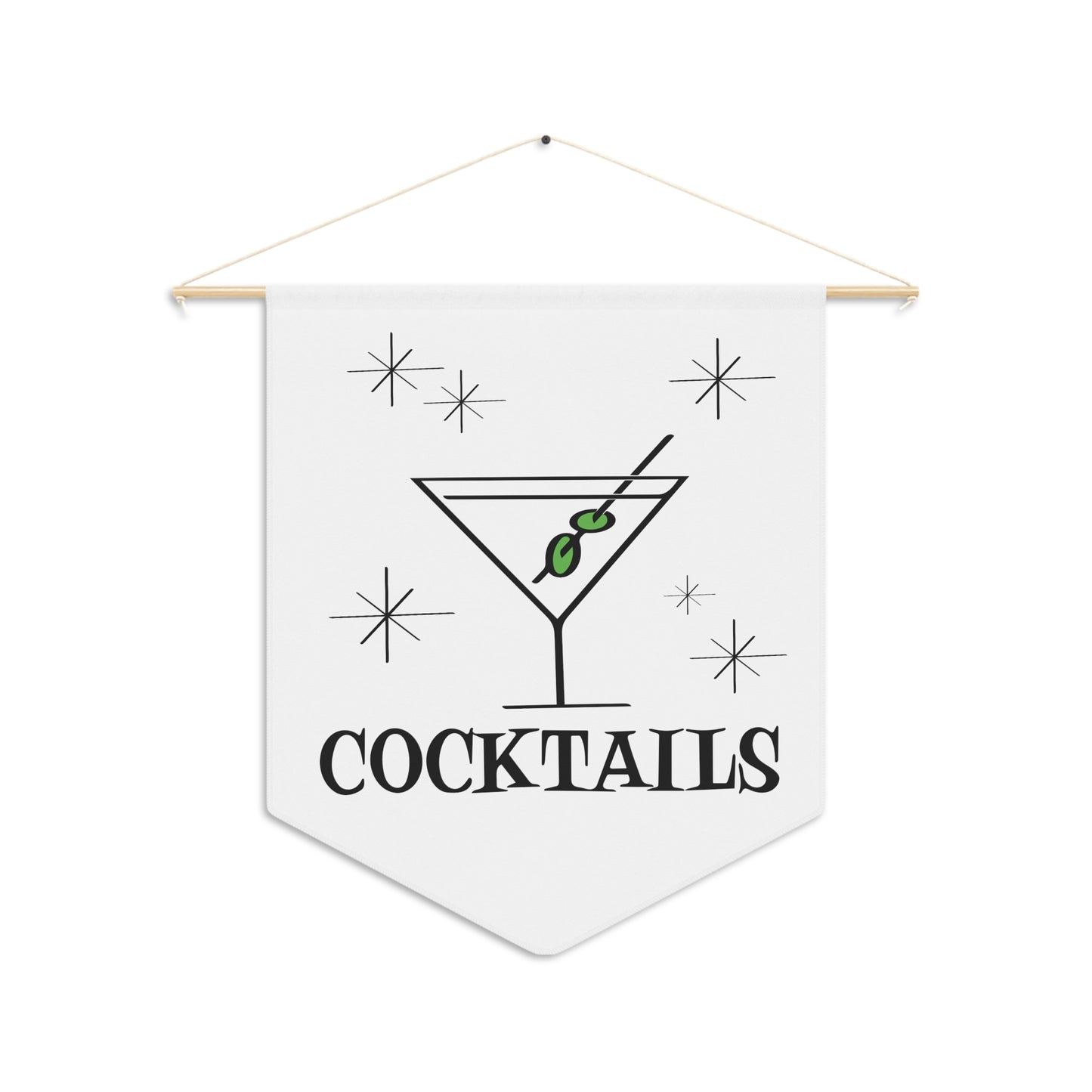 Martini Cocktails Mid Century Retro Style Wall Hanging Banner Flag