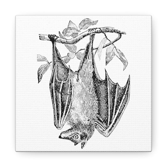 Retro Bat Halloween Print Canvas Gallery Wrap