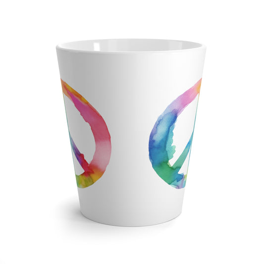 Rainbow Watercolor Peace Latte Mug