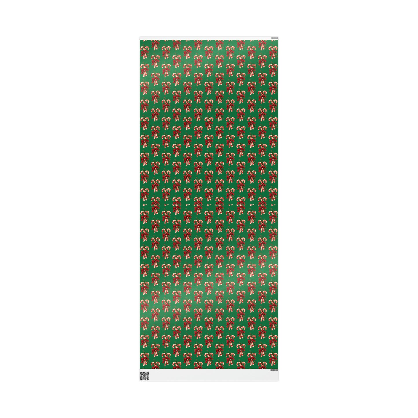 Retro Candy Canes Green Mid Century Retro Christmas Print Holiday Gift Wrap Paper - Glossy Or Matte