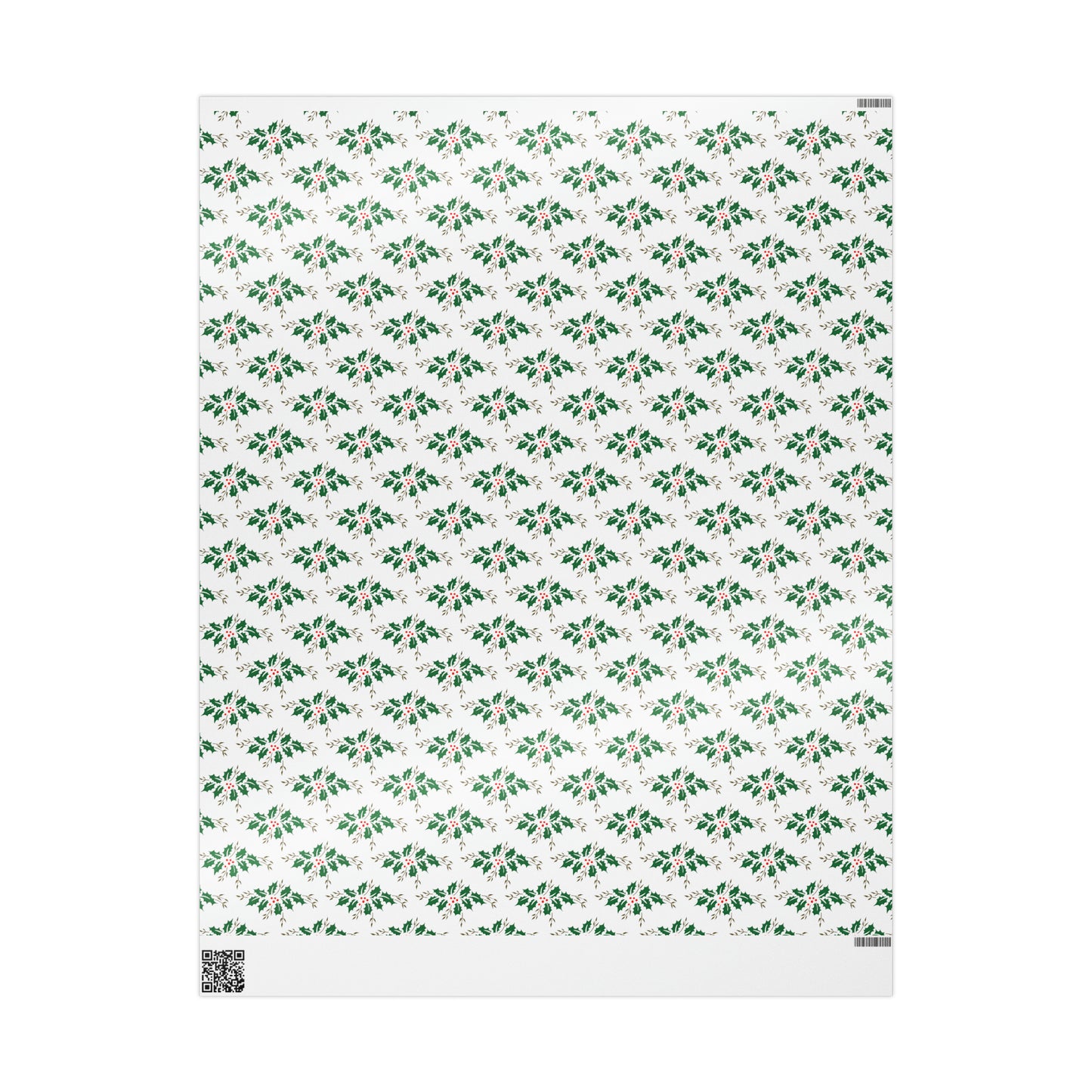 Vintage Christmas Holly Mid Century Retro Christmas Print Holiday Gift Wrap Paper - Glossy Or Matte