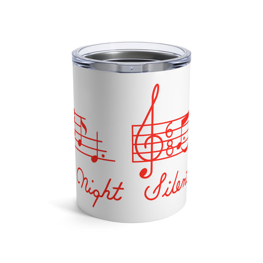 Silent Night Music 50s Mid Century Retro Christmas Print Stainless Steel Tumbler 10oz