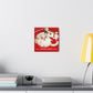 For You At Christmastime Santa And Rudolph Mid Century Retro Christmas Canvas Gallery Wrap