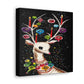 Beautiful Reindeer With Ornaments Retro Christmas Canvas Gallery Wrap