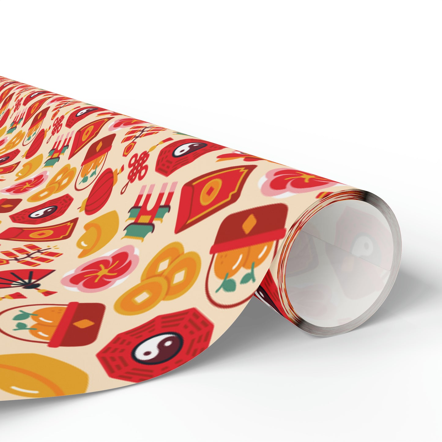 Lunar New Year Of The Dragon Spring Festival Holiday Gift Wrap Paper - Glossy Or Matte