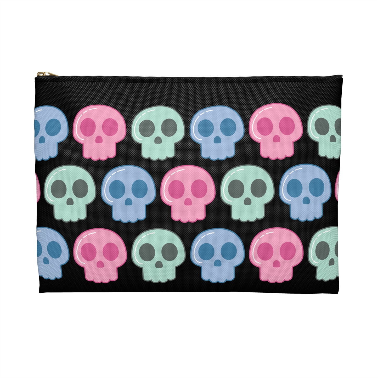 Pastel Skulls Halloween Print Polyester Accessory Pouch Travel Bag