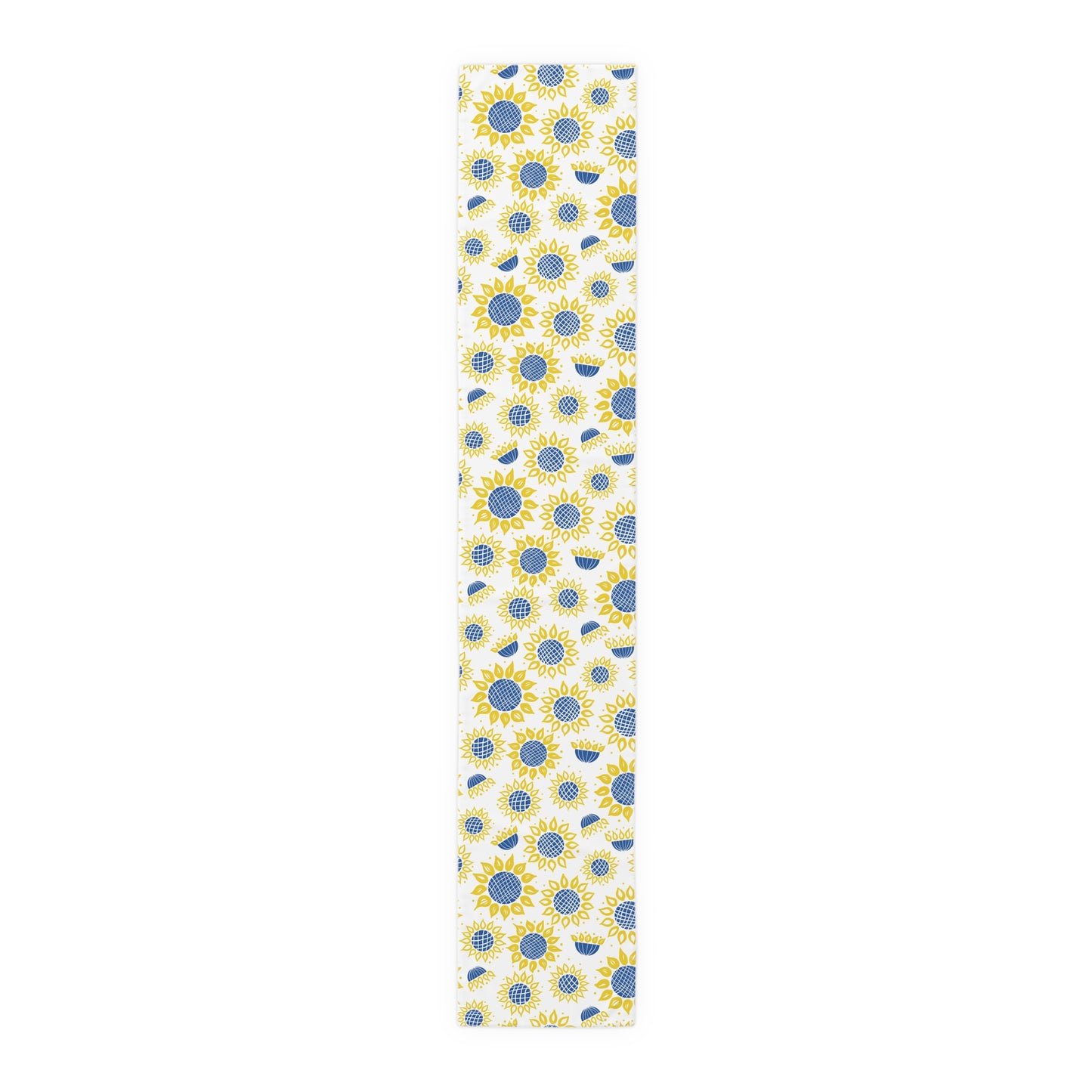 Ukrainian Sunflowers Spring Print Cotton Poly Table Runner