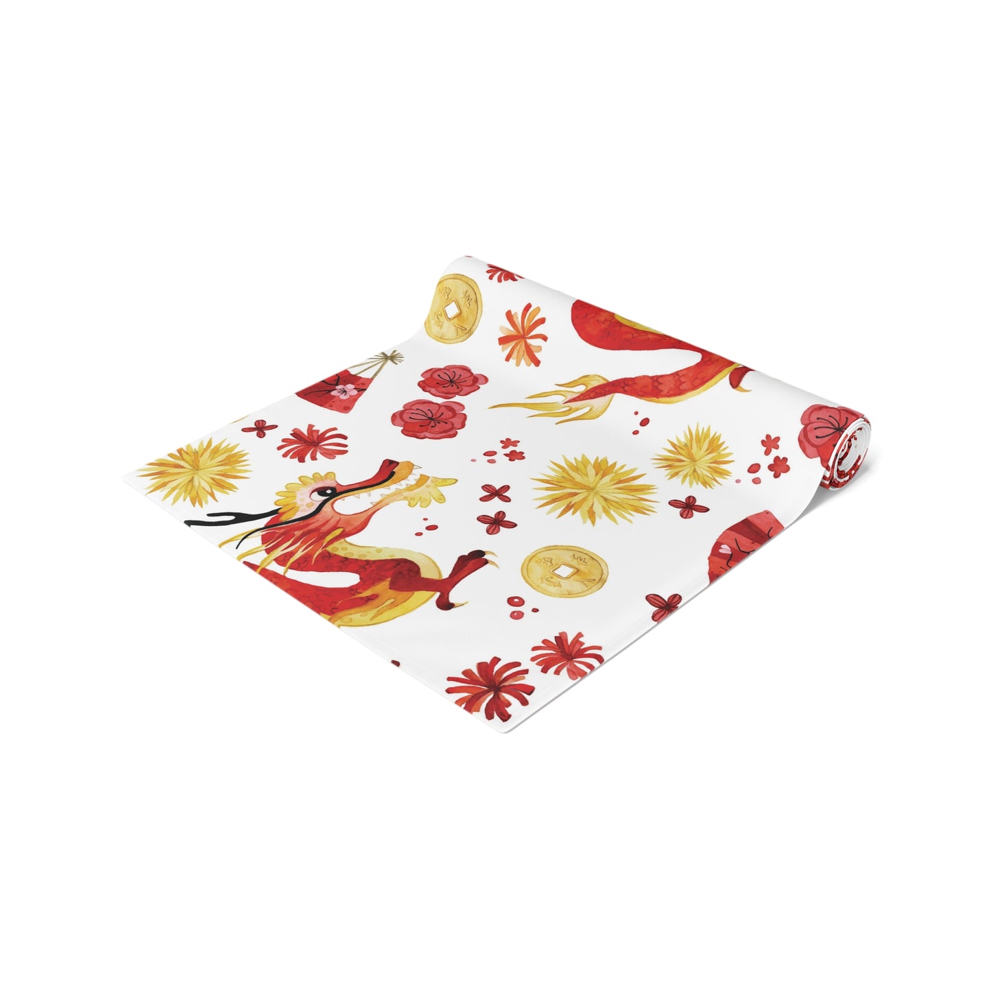 Lunar New Year Of The Dragon Spring Festival Holiday Table Runner - Cotton Or Polyester